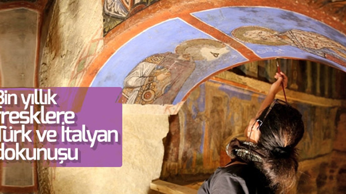 Bin yıllık freskler aslına uygun olarak restore ediliyor