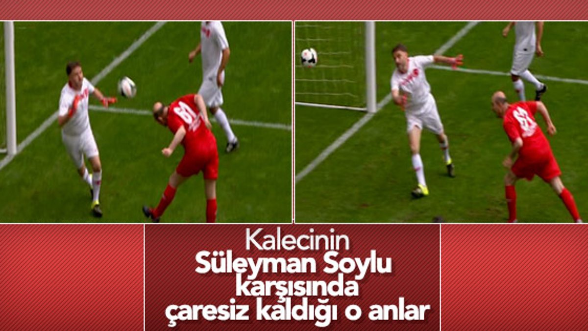 Ünlüler maçında Süleyman Soylu'dan kafa golü