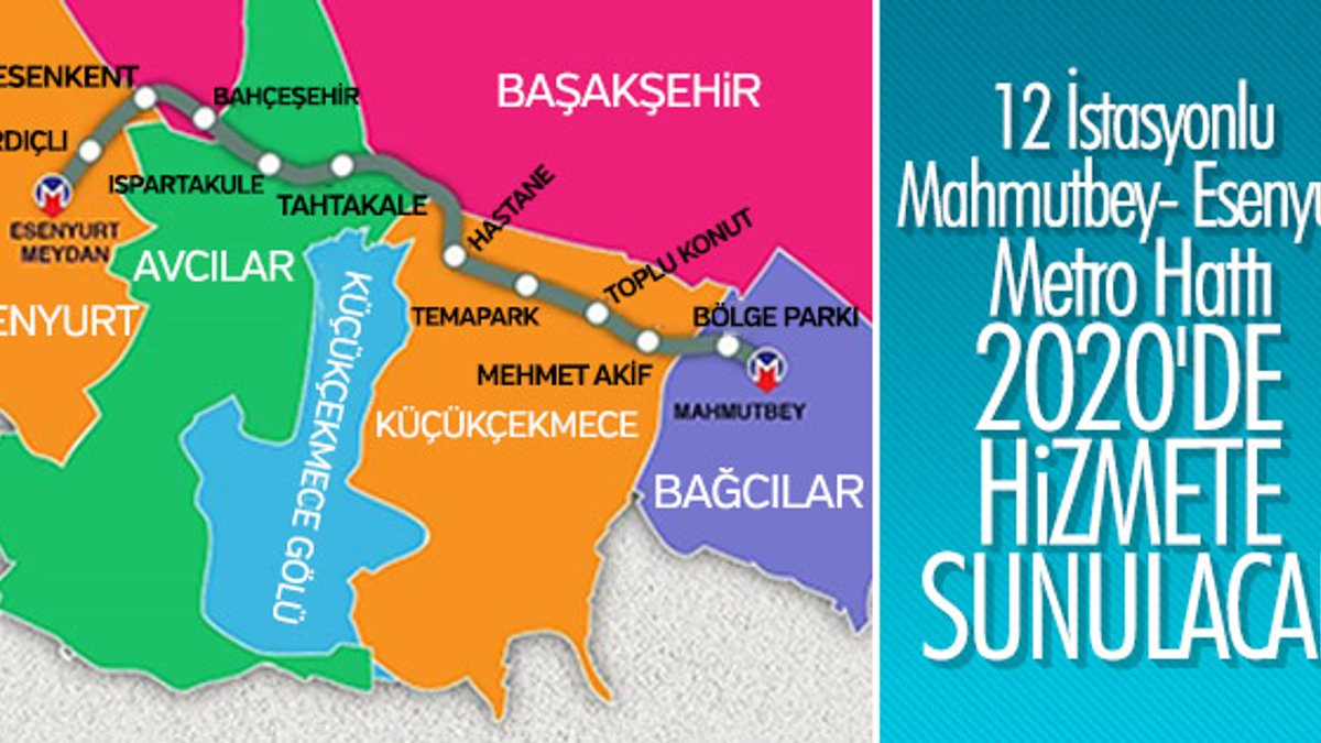 Mahmutbey- Esenyurt Metro Hattı 2020'de açılacak