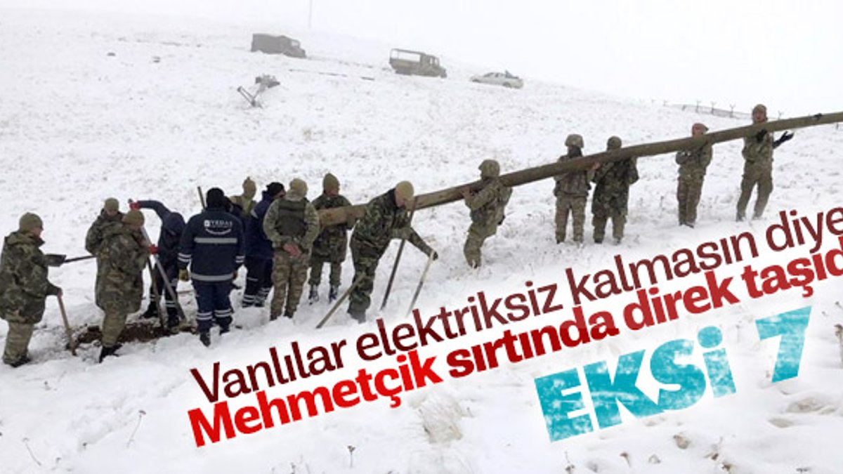 Van'da elektriksiz kalan köylülere Mehmetçik'ten yardım