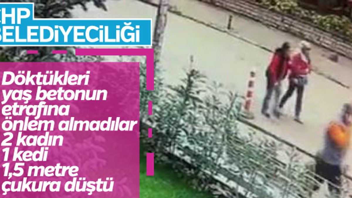 Kadıköy'de önlem alınmayan betona 2 kişi ve 1 kedi düştü