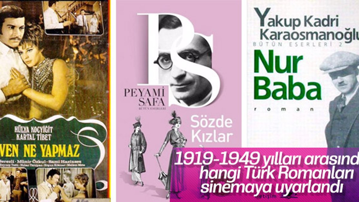 1919 - 1949 döneminde filme uyarlanan Türk Romanları