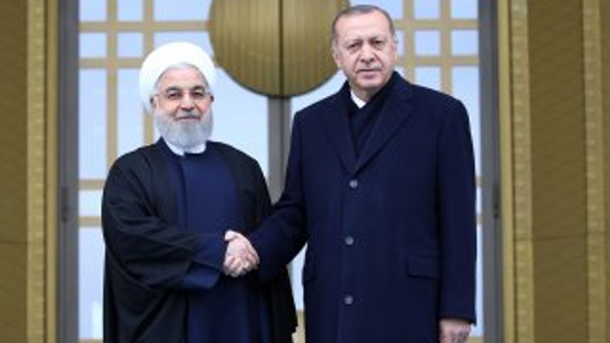 Cumhurbaşkanı Erdoğan Hasan Ruhani'yi kabul ediyor