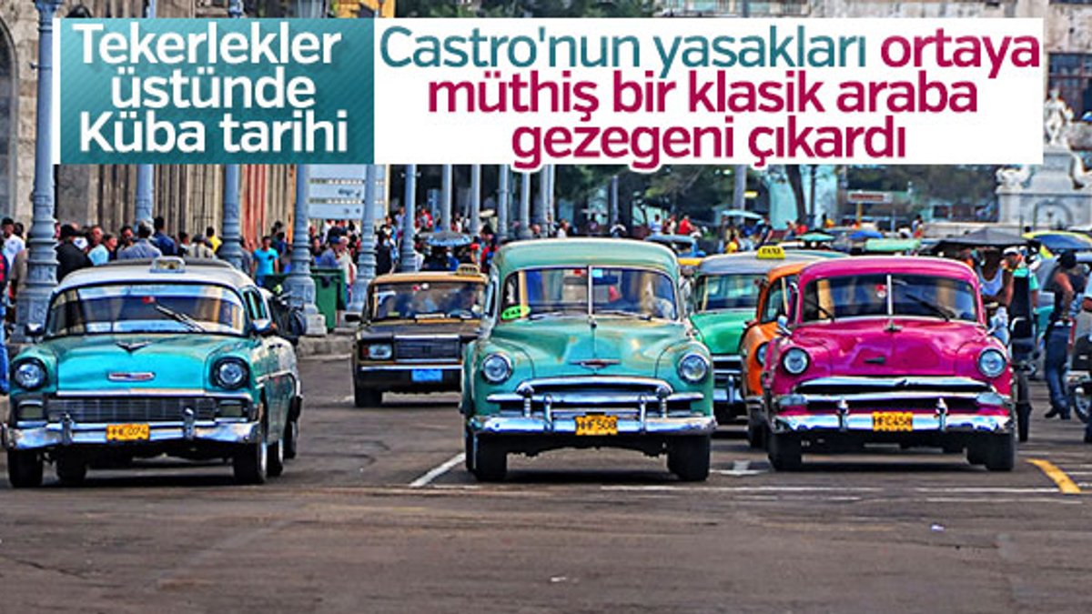 1950'lerin destansı Amerikan arabaları hala Havana sokaklarında