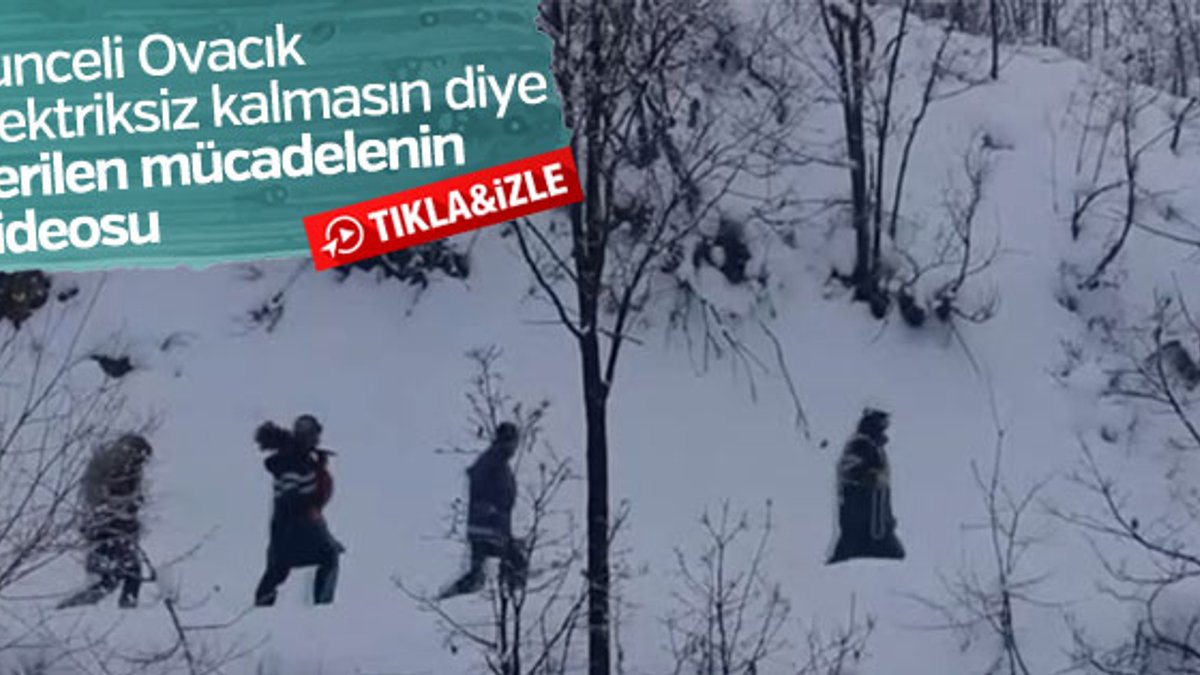 Zorlu kış şartlarında Ovacık'a elektrik götürme çabası