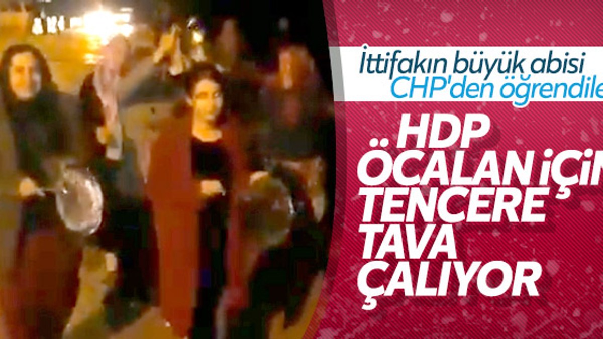 HDP'liler elebaşı Öcalan için tencere çalarak yürüdü