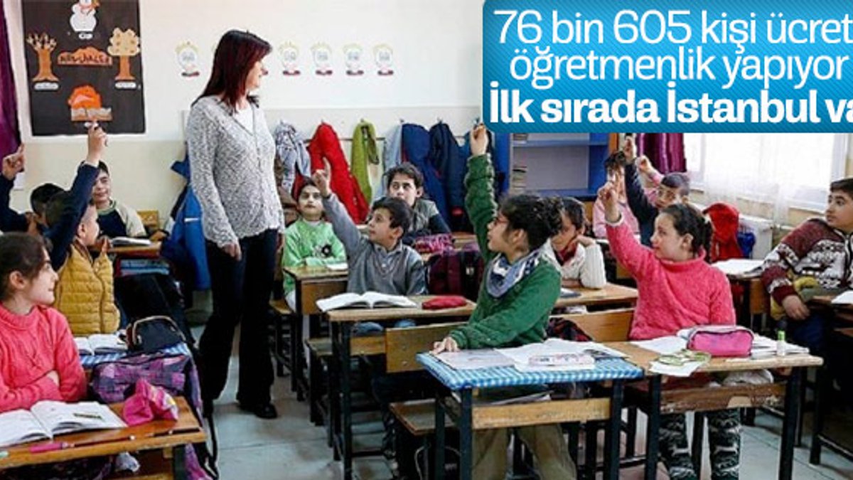 Türkiye'de 76 bin 605 ücretli öğretmen var
