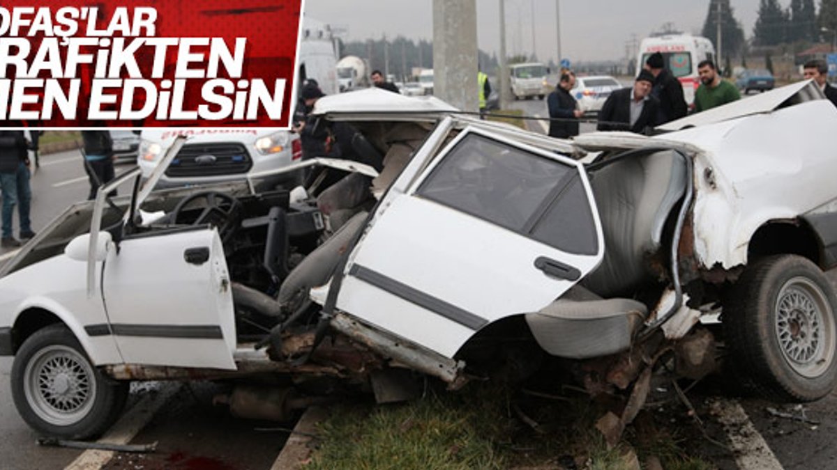 Kahramanmaraş'ta kaza: Otomobil ikiye bölündü