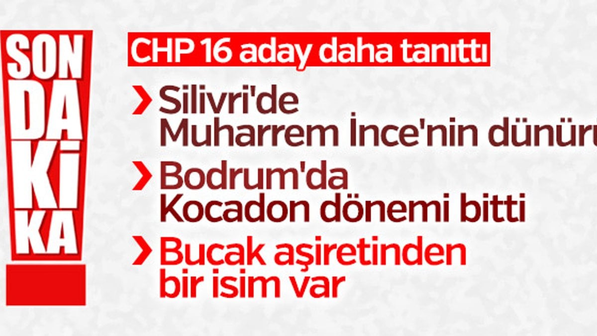 CHP; Bodrum, Maltepe, Silivri adaylarını da açıkladı