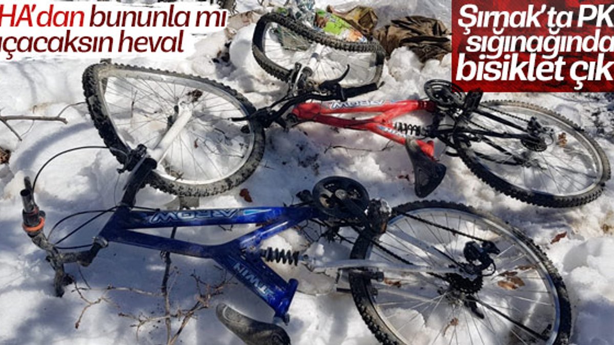 PKK sığınaklarında bisiklet ele geçirildi