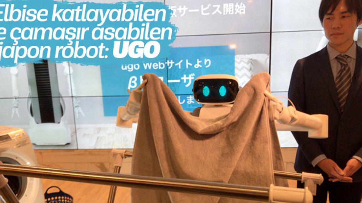 Elbise katlayabilen ve çamaşır asabilen japon robot