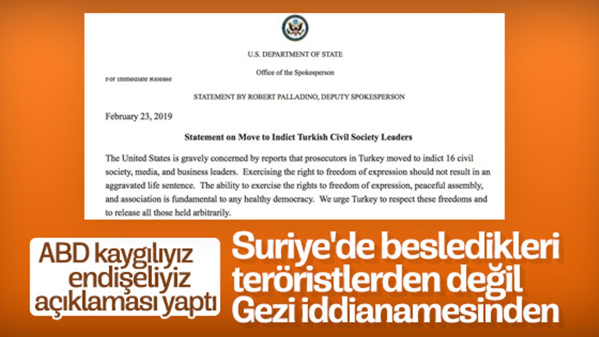 ABD Gezi iddianamesinden endişeli