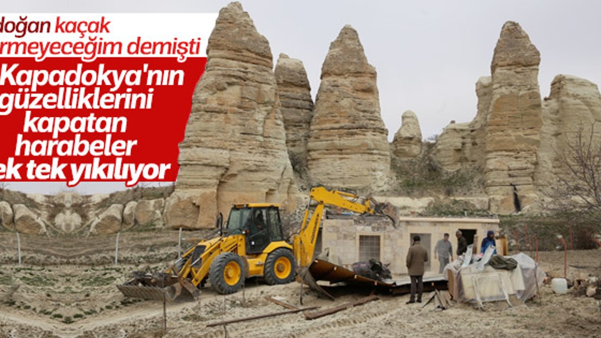 Kapadokya'daki yıkım çalışmaları devam ediyor