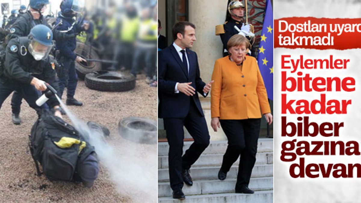Macron'un biber gazı savunması