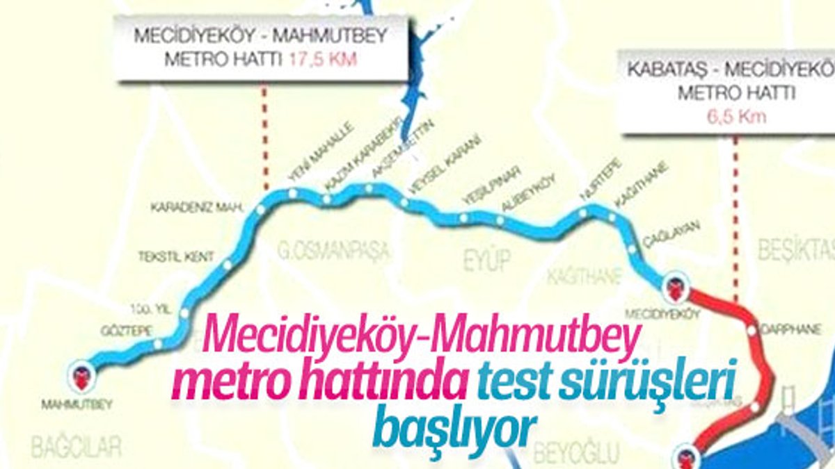Mecidiyeköy-Mahmutbey metrosunda hazırlıklar sürüyor