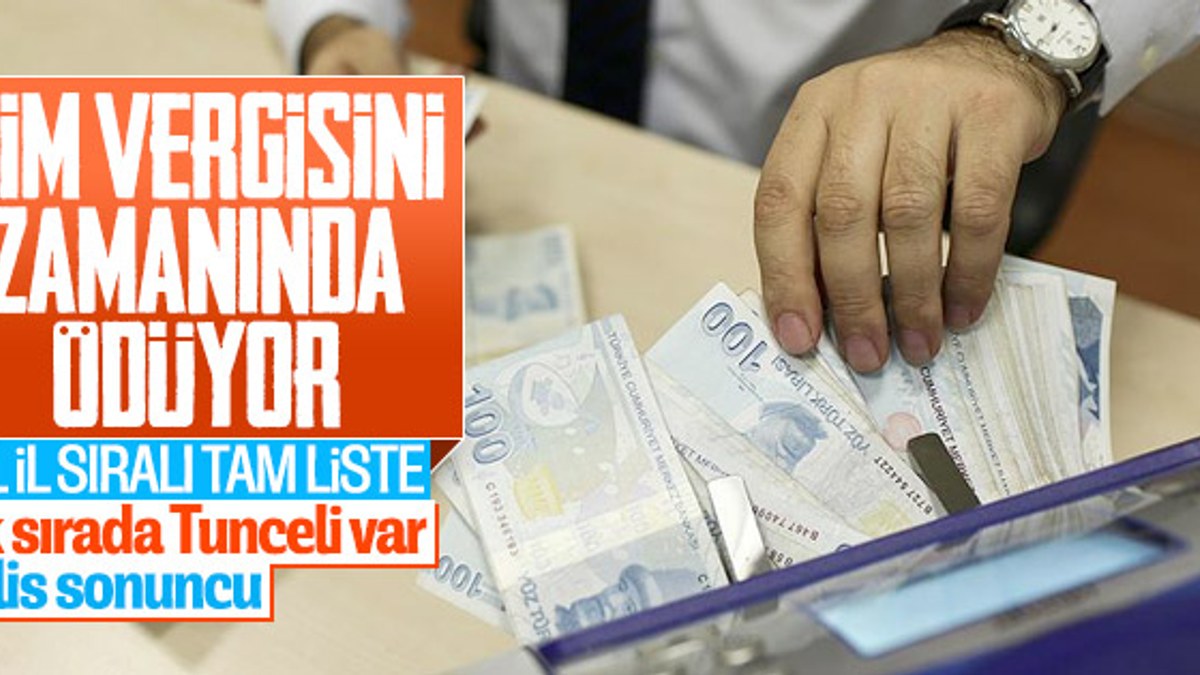 Türkiye'de şehirlerin vergi tahsilat oranları