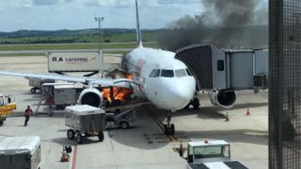 Brezilya'da yolcu uçağı yanmaktan kurtuldu