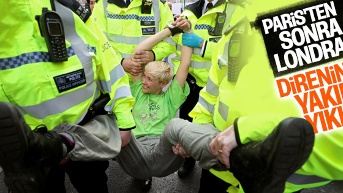 Londra'da iklim protestosunda gözaltılar sürüyor