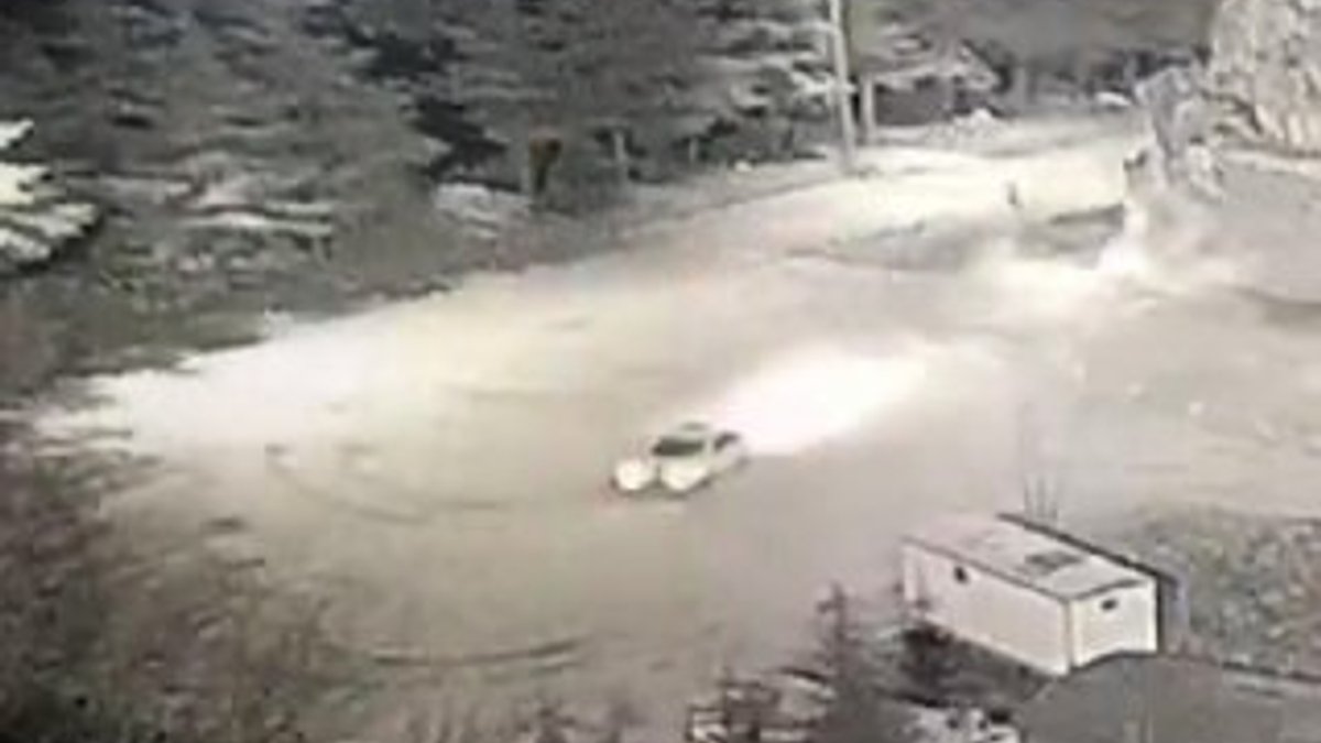 Karda drift yapan sürücü suçüstü yakalandı