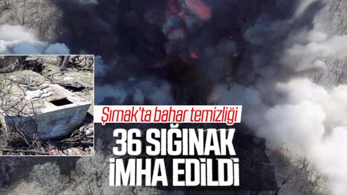 Şırnak'ta PKK'ya ait 36 sığınak ve barınak imha edildi