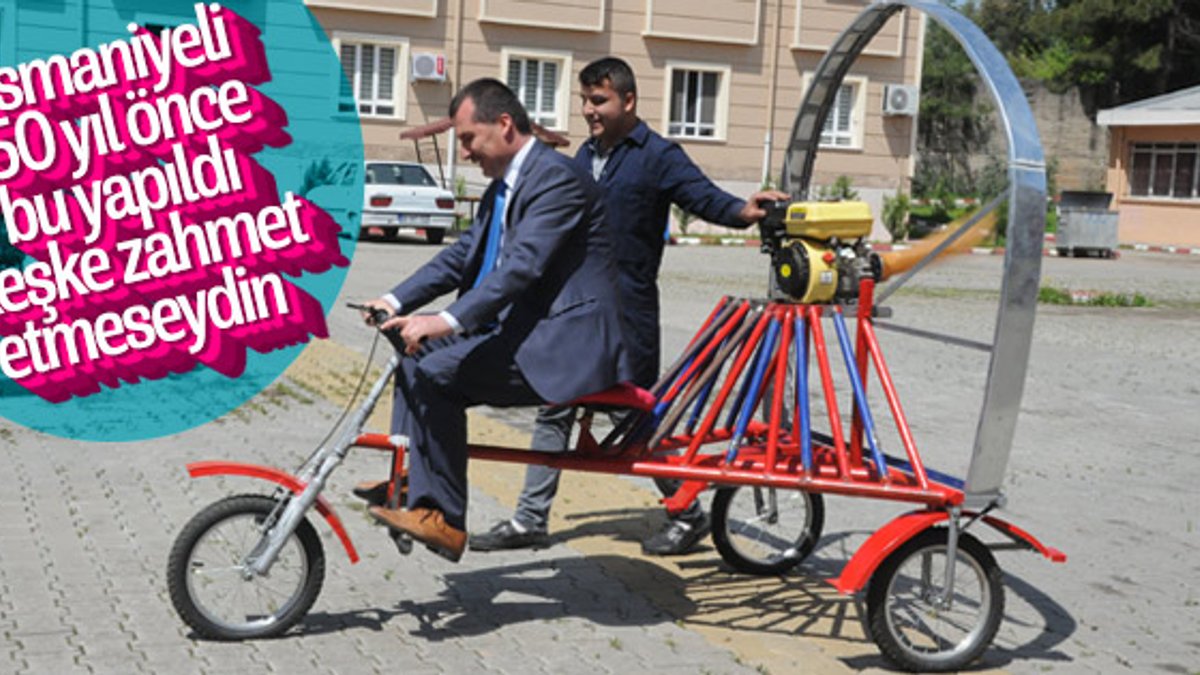 Osmaniye'de hurda parçalardan paramotorlu 'bisiklet' yaptılar