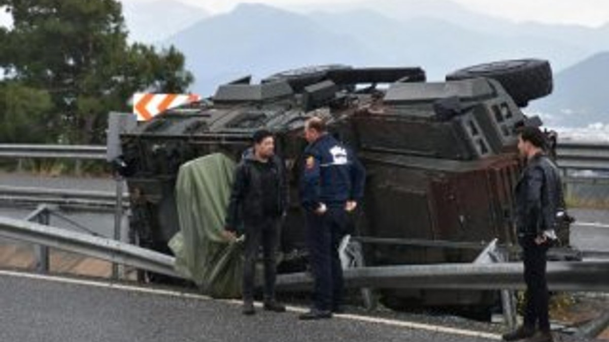 Marmaris'te zırhlı araç kaza yaptı