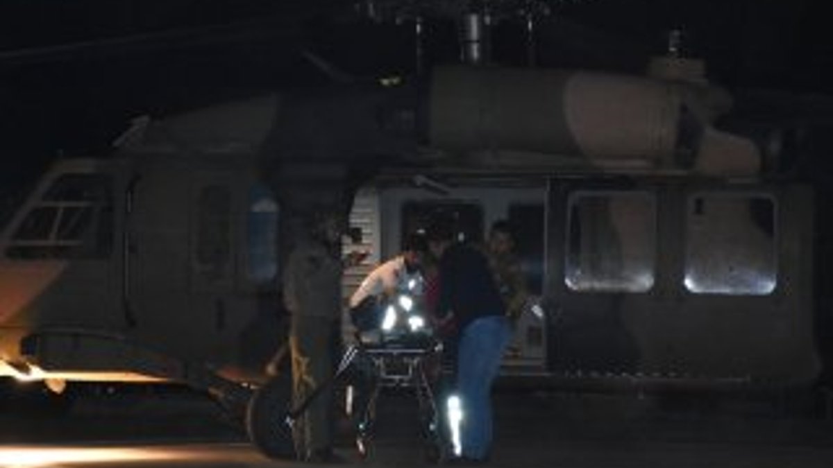 Yaralanan genç kız askeri helikopterle taşındı