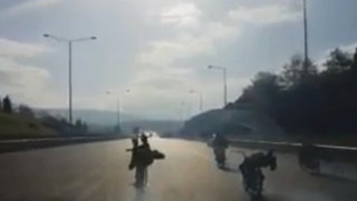 Bursa'da motosikletle tehlikeli yarış