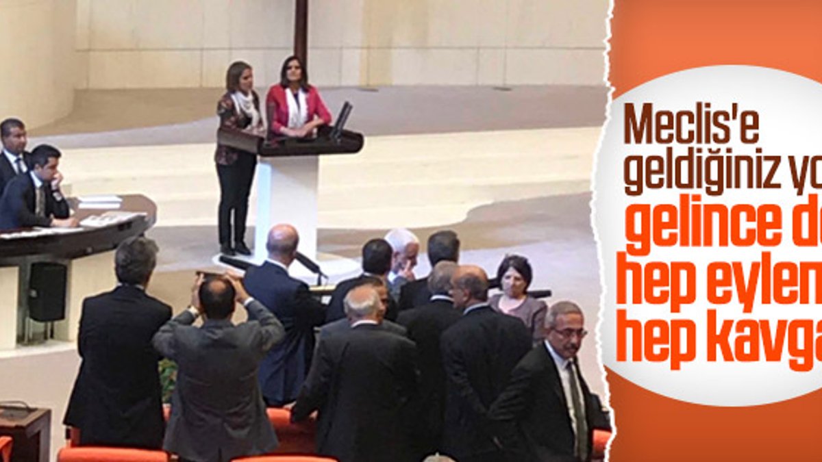 HDP'li vekiller Meclis'te kürsüyü işgal etti