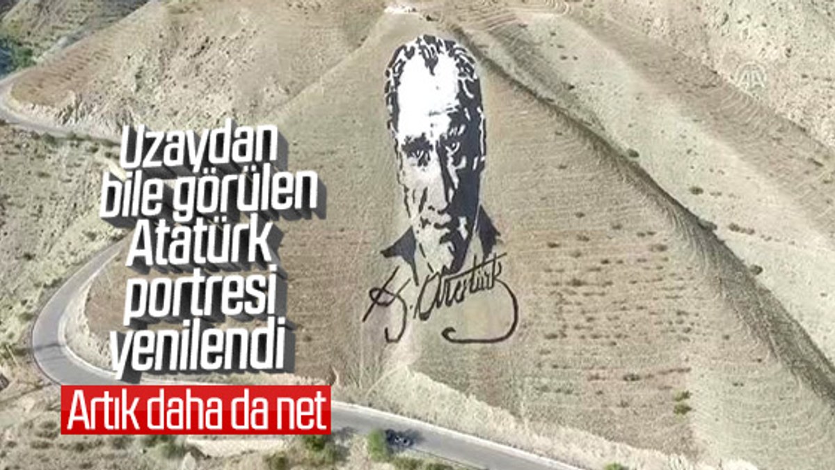 Atatürk portresi el emeğiyle tadilattan geçti