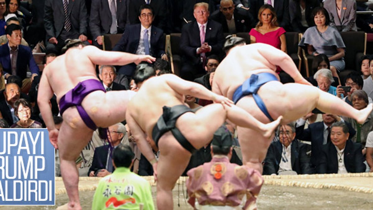 Trump sumo güreşi izledi