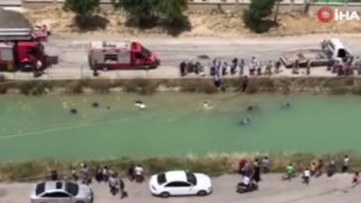 Mersin'de otomobil, sulama kanalına uçtu