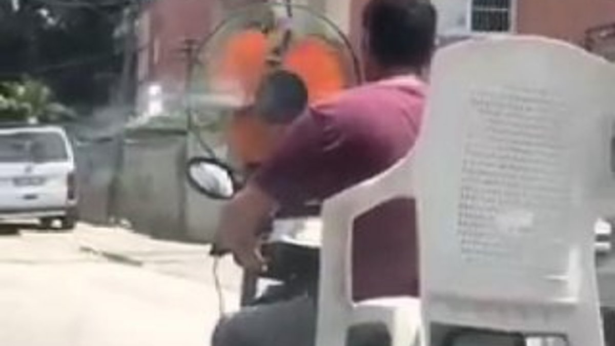 Adanalı sürücü motosikletinin önüne pervane taktı