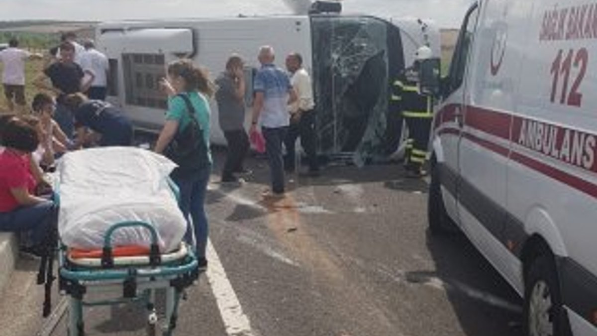 Tekirdağ’da trafik kazası: 18 yaralı