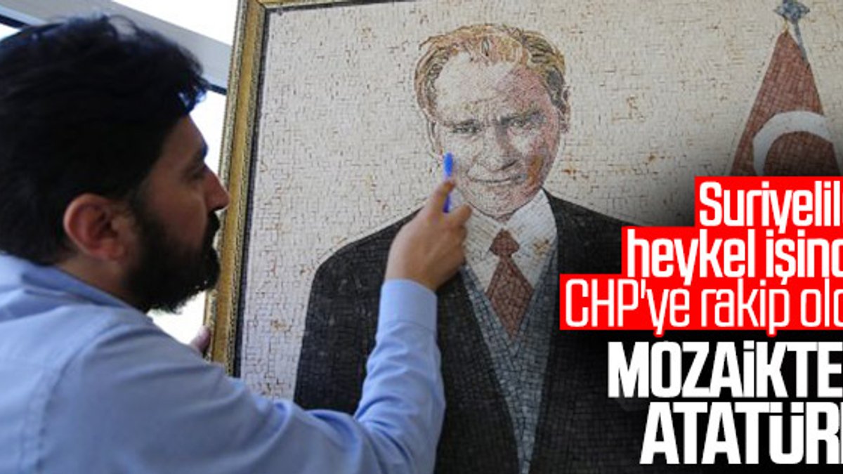 Suriyeli sanatçı yaptı: Mozaikle Atatürk portresi