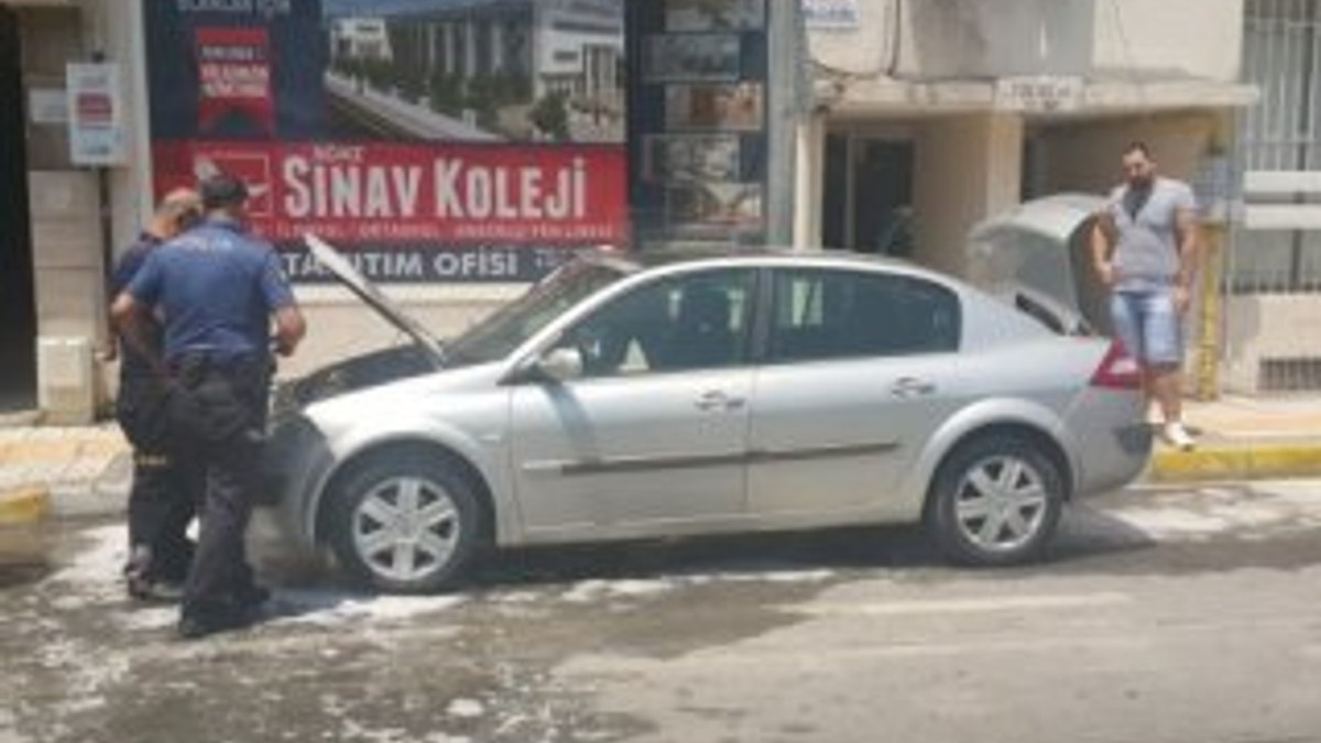 Aydın'da noteri beklerken satın alacağı otomobil yandı