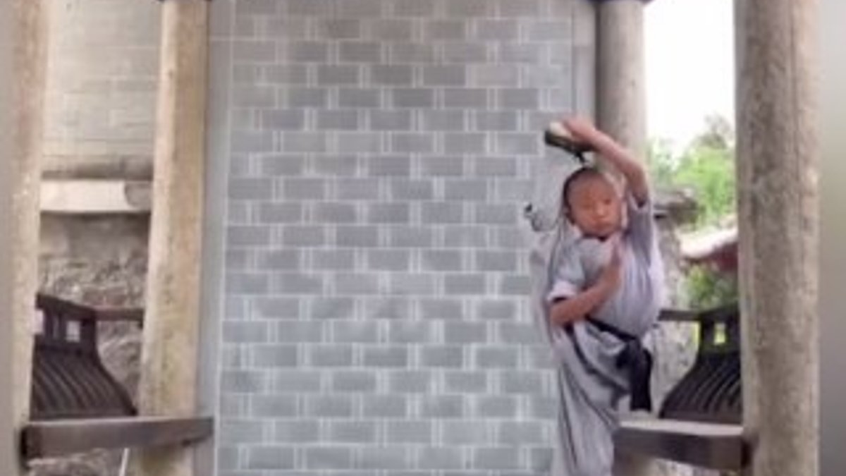Küçük çocuğun muhteşem Kung Fu şovu