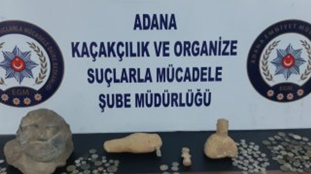 Adana’da araç motorunda tarihi eser kaçakçılığı