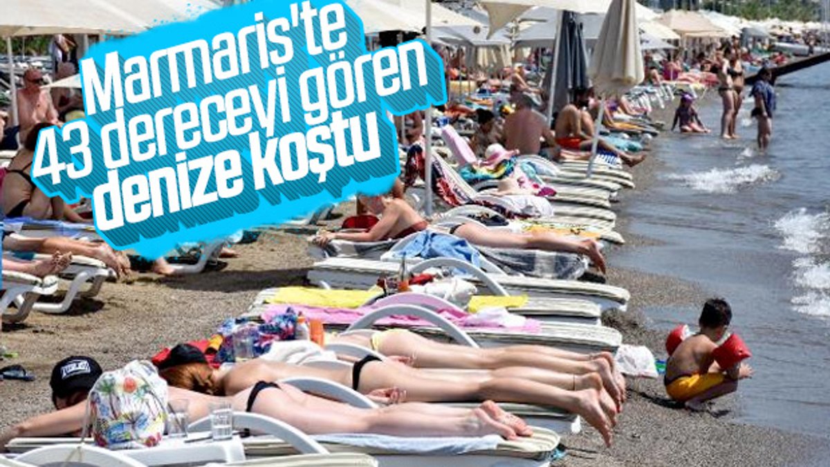 Marmaris plajlarında yer kalmadı