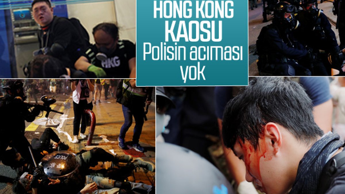 Hong Kong'da polis göstericilere şiddet uyguladı