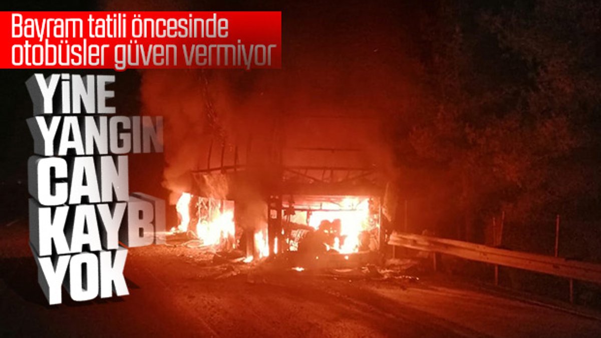 Mersin'de seyir halindeki yolcu otobüsünde yangın