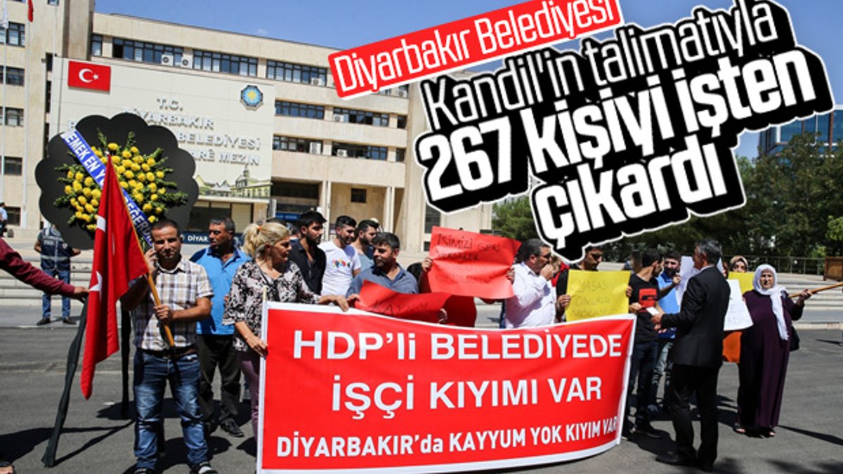 Diyarbakır Belediyesi'nde işten çıkarılan işçilerin eylemi