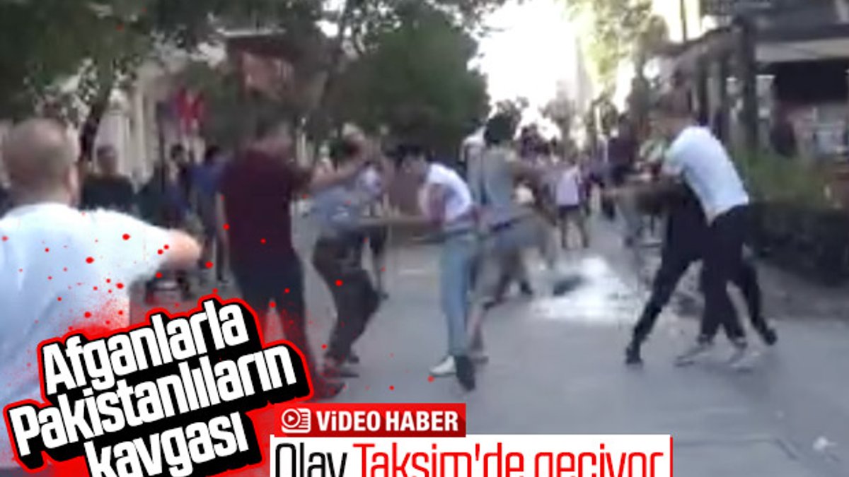 Taksim'de mülteci kavgası