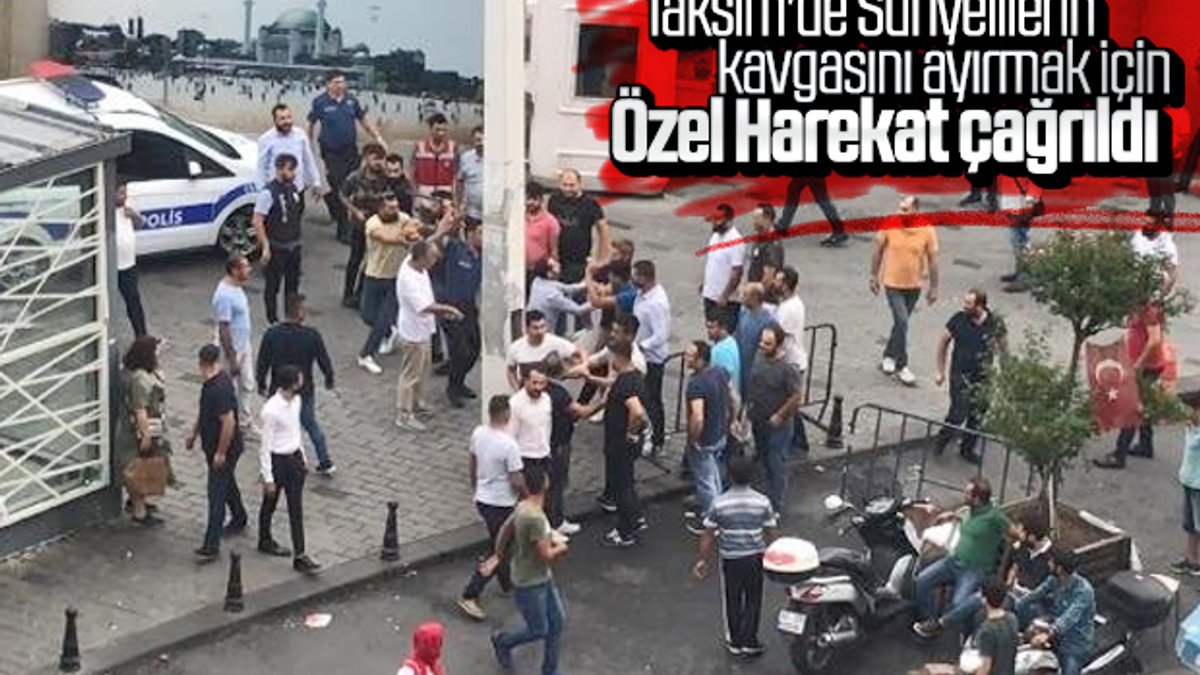 Taksim'de yabancı uyruklu kişiler kavga etti