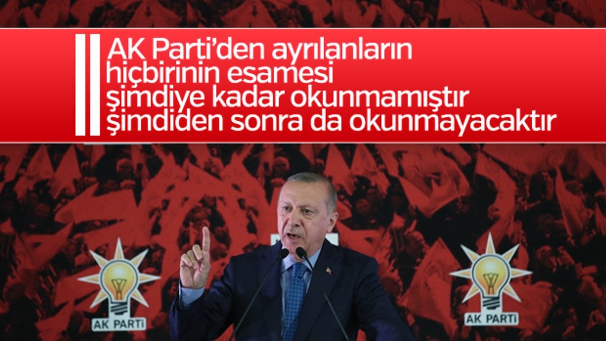 Cumhurbaşkanı Erdoğan'dan partiden ayrılanlara tepki
