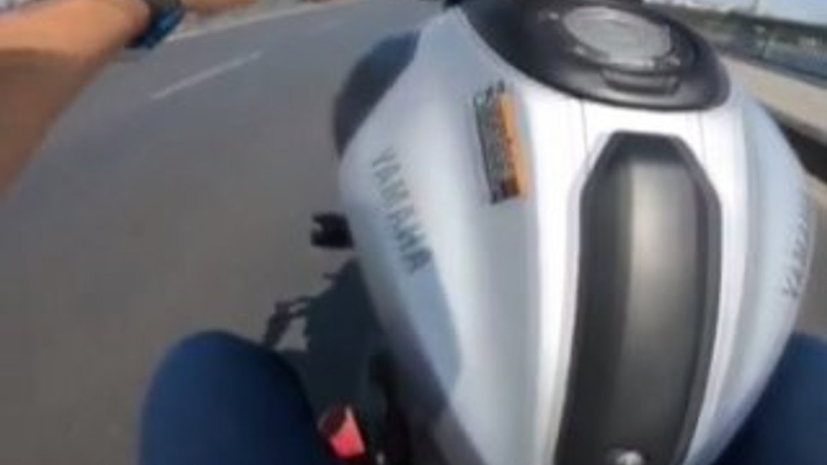 İstanbul'daki motosikletli maganda kamerada