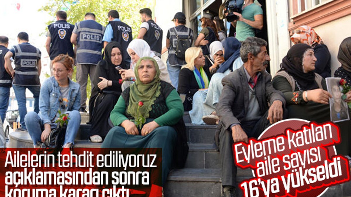 HDP binasının önünde eylem yapan aileler koruma altında