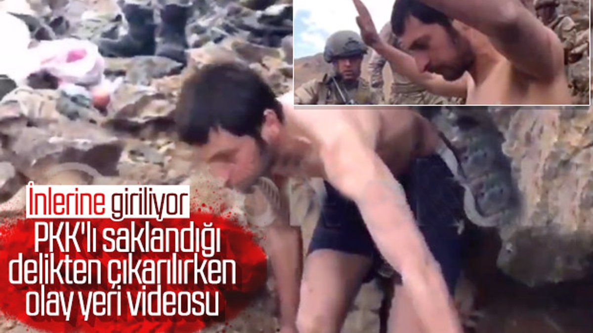 Van'da saklandığı mağaradan çıkarılan PKK'lı terörist