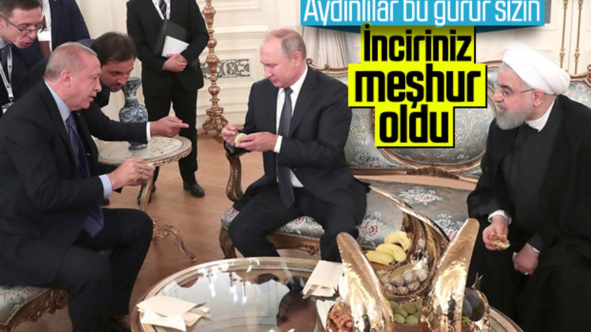 Erdoğan, Putin ve Ruhani'ye incir ikram etti