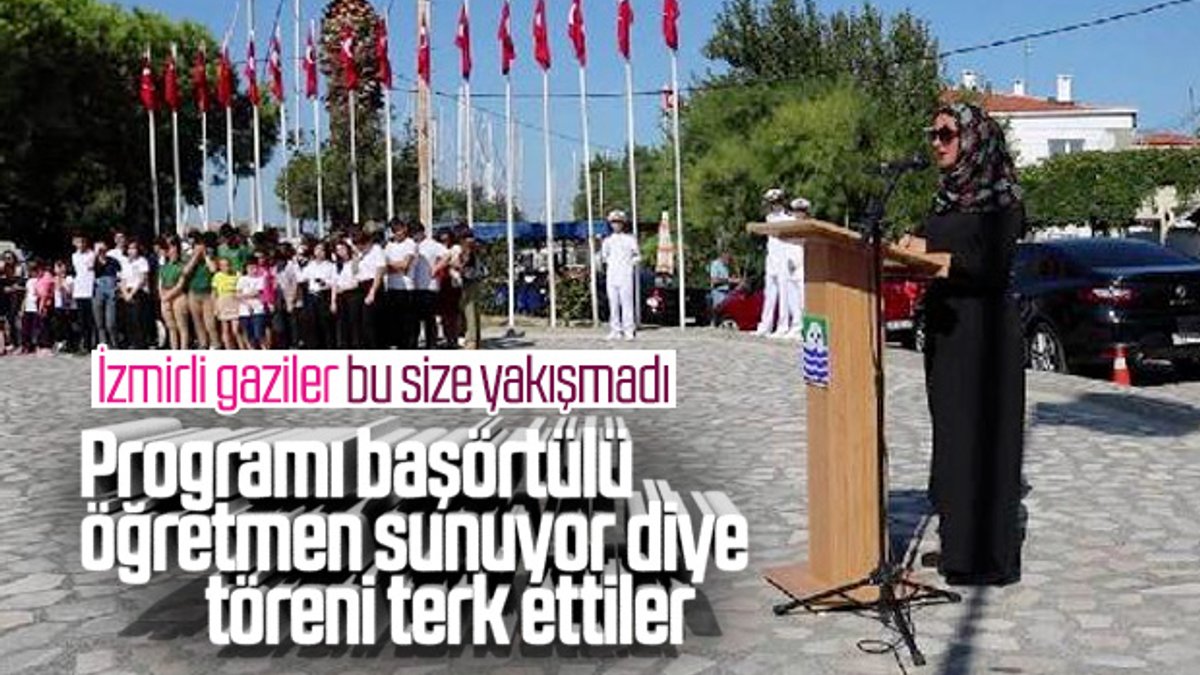 İzmir'de gaziler başörtülü sunucuyu protesto etti